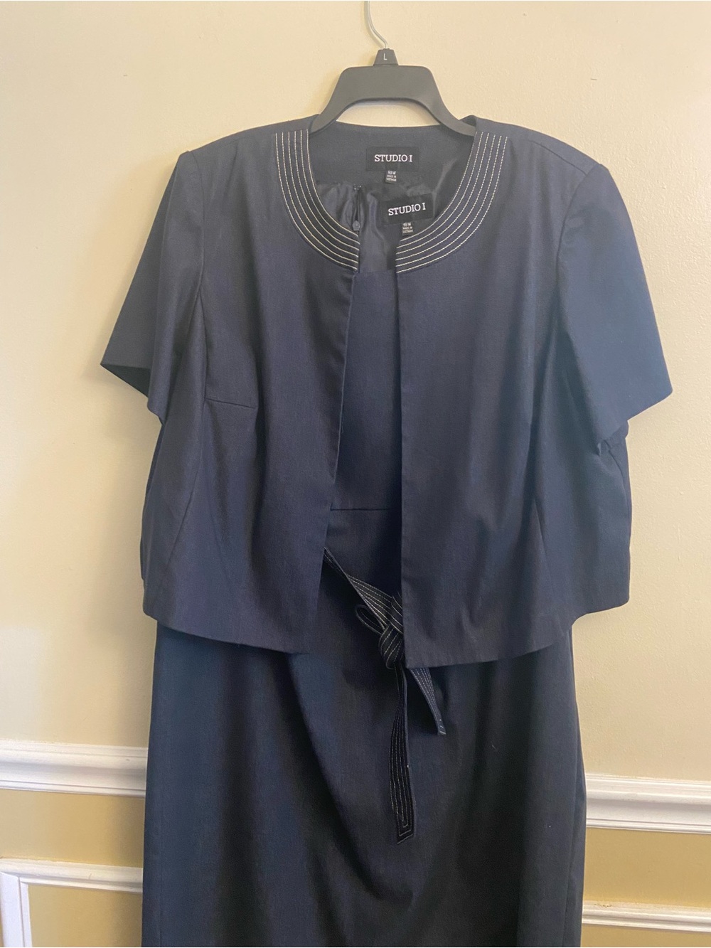 Studio I 2-piece denim suit with bolero jacket